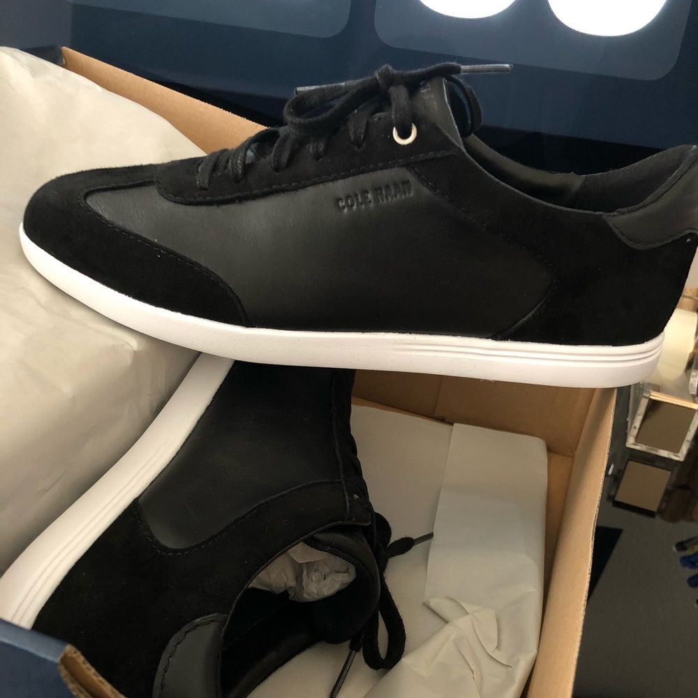 Cole Haan Women’s Black Leather/Suede Sneakers